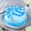 Round blue designer cake with “No. 1 Dad” text and piped decorations – perfect for Father’s Day or dad’s birthday