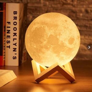 Moon Lamp with Wooden Stand