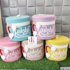 Rainbow Rakhi Basket with Lid