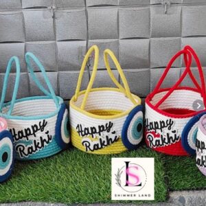 Evil Eye Handmade Cotton Rope Rakhi Baskets