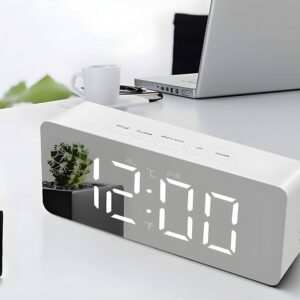 LED mirror clock